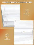 12 Pack White Legal Pads 8.5 x 11 College Ruled, 30 Sheets Per Note Pads 8.5 x 11, Perforated White Lined Paper Pads 8.5 x 11, Writing Pads with Sturdy Backing, Legal Notepads for School, Office, Home