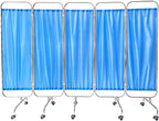 Portable Medical Privacy Screen, Medical Privacy Screen on Wheels, Rolling Medical Room Divider for Hospitals Clinics Bedrooms Beauty Salon (Blue, 5 Panel)