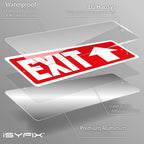 iSYFIX Exit Signs 6 Pack 12x4 Inch with Directional Up Arrows - Rust Free Aluminum, Laminated for UV, Weather, Scratch Resistance - Ideal for Offices, Schools, Theaters, Restaurants