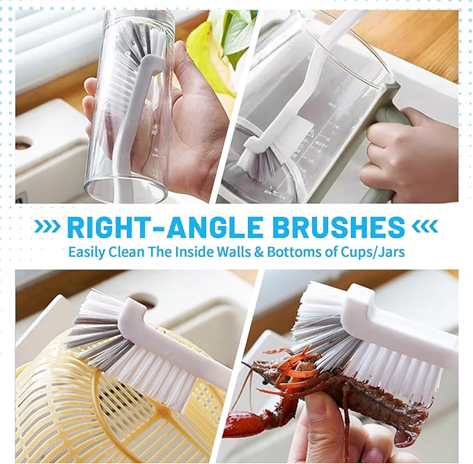 16Pcs Crevice Cleaning Brush Set, Hard Bristle Scrub Brushes Tools for Deep Cleaning Gap,Window Groove Cleaning Brush for Sliding Door, Sill, Tile Lines, Shutter, Corner, Sink, Teapot, Bottle (16 Pcs)