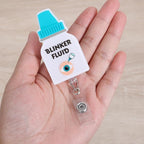 Blinker Fluid Funny Optometry Doctor Nurse Badge Reel, Retractable ID Card Ophthalmology Badge Holders, Medical Badge Clip for Ophthalmologist OD Ophthalmic Technician Assistant, Optometrist Gifts