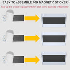 3-Pocket Magnetic File Holder - Wall Mount Mail Organizer for File Cabinets, Refrigerators, Whiteboards (Silver)