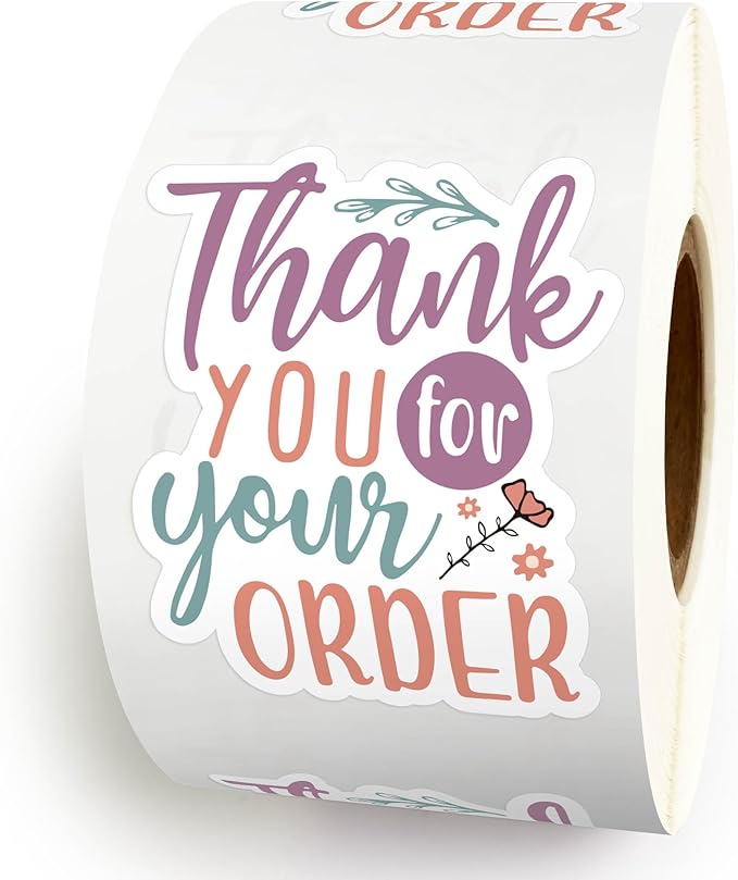 500pcs Thank You Stickers - Handmade, Happy Mail, Boutique Packaging, Purchase Roll