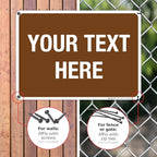 Custom Sign, Personalized Metal Signs, Customize for Business, Workplace, Home, Airbnb, Delivery Brown Signs, 10x14 Inches, Rust Free .040 Aluminum, Fade Resistant, Made in USA by Sigo Signs