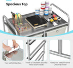 GLACER 10 Drawer Rolling Cart, Storage Cart with Lockable Whieels & Metal Frame, Trolley for Art Craft Oganizer, Mobile Utility Cart for Office, School, Classroom, Kitchen (Gray Gradient)