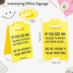 Smilelife Funny Office Cubicle Decor We're Having A Team Meeting Desk Sign Team Office Gag Gifts for Coworker Teammate Employee Boss Manager