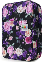 YOUSHARES Big Capacity Colored Pencil Case - 300 Slots large Pen Case Organizer with Multilayer Holder for Prismacolor Colored Pencils & Gel Pen (Purple Pink Rose)