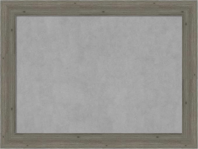 Amanti Art Grey Framed Magnetic Board 25x33 Medium Vision Board for use with Magnets, 100% Metal Sheet to Display Items as Office Decor or for Home Organization in mudroom, Kitchen or Kids Room