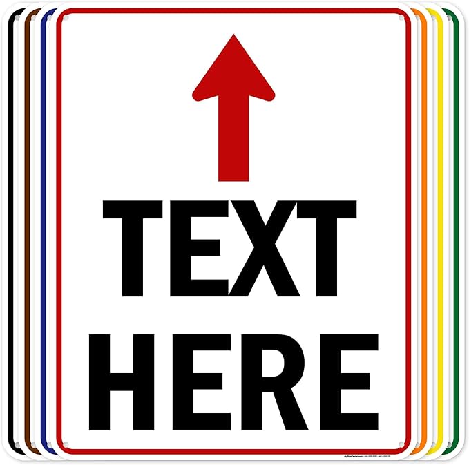 Custom Arrow,Custom Directional Sign, Up Arrow,24x30 Inches, 55 mil thick HDPE (high density polyethylene) Made in USA by My Sign Center
