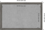 Amanti Art Grey Framed Magnetic Board 23x35 Large Vision Board for use with Magnets, 100% Metal Sheet to Display Items as Office Decor or for Home Organization in mudroom, Kitchen or Kids Room