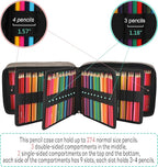 JAKAGO 274 Slots Colored Pencil Case Large Capacity Pen Holder for Artist Painter Zipper Organizer Bag for Marker Highlighter Storage Case for Office Sketch Travel Supplies(Gray)