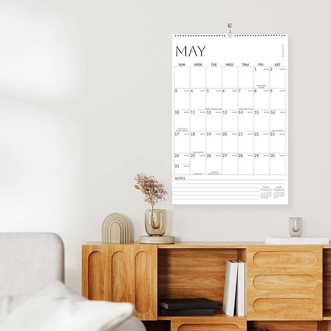 SUNEE Wall Calendar 2026 Large 22.75"x15.5", 21 Month from October 2025 to June 2027, Vertical Extra Large Monthly Calendar 2026 for Wall, White