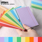 Koogel 500PCS Index Cards 3x5, Colored Lined Ruled Flash Cards for Back to School, Heavy Notecards for Studying School Home College Office Note Taking, To Do List Supplies, 10 Colors