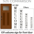 Tall White Welcome Sign - 6ft Rustic Farmhouse Decor for Front Door & Porch