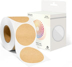 2 Inch Round Color Coding Labels (500 Count) - Kraft Brown Dot Stickers Circle Labels with Dispenser Box for Warehouse, Filing, Industrial, Office Organization