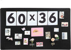 DexBoard 60 x36 inch Large Bulletin Board for Wall | Felt Pin Board with 30 Push Pins | Foldable Picture Display Board for Home, Office & School | Self-Adhesive Mounting (Black)