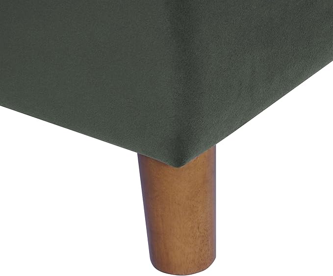 Spatial Order Home Decor | Dinah Collection Modern Storage Ottoman | Ottoman with Storage for Living Room & Bedroom(Loden Green Velvet)
