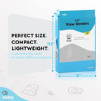 ½ Inch 3 Ring Binder .5 inch Clear View Cover with 2 Inside Pockets, Colored School Supplies Office and Home Binders - Assorted Colors May Vary (4 Pack) – by Enday