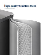 Garvee Stainless Steel Garbage Can, 2 x 8 gal Dual Compartment Trash Can with 2 Inner Buckets and Soft Close Lid, Foot Pedal Garbage Bin for Bathroom, Living Room, Kitchen, Silver