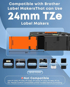 COLORWING 24mm 0.94 Orange Label Tape TZe-B51 TZB51 Laminated 1 Inch TZe TZ Tape Compatible with Brother Ptouch PT-P700 PT-P750W Label Maker, Black on Fluorescent Orange, 3-Pack