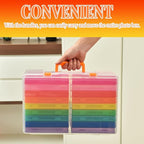 Photo Storage Box 5 x 7 Inches, 18 Inner Photo Cases with Dividers, Colorful Acid-Free Photo Storage Containers with Handle, Photo Organizer Craft Keeper for Stickers, Craft, Stamp