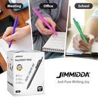 JIMMIDDA Ballpoint Pens Bulk - 107 Pcs Black Ink Pens in Bulk | 1.0 Medium Point Smooth Writing, Wholesale Retractable No Bleed Ball Point Pen for Men Women (Color Barrel)