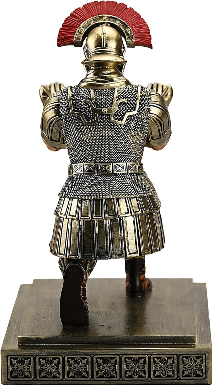 HDMbigmi Roman Legion Soldier Knight Pen Holder Pen Stand Desk Organizers and Accessories for Office and Home(Bronze)