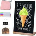 8.6x11.7 Chalkboard Signs with Base for Tabletop Decor Double Sided, Mini Chalkboard for Restaurant Food Menu, Kids Message Board, Wedding Party (1 Pack, L/T 2-Slot)
