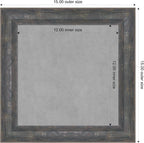 Amanti Art Grey Framed Magnetic Board 15x15 X-Small Vision Board for use with Magnets, 100% Metal Sheet to Display Items as Office Decor or for Home Organization in mudroom, Kitchen or Kids Room