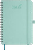 BEZEND 2026 Planner Weekly and Monthly (6" x 8.5") Daily Calendar Book with Tabs (Jul 25-Dec 26) Vertical Hourly Timeslots, Storage Pocket, Pen Holder, Spiral, PU Leather Softcover - Mint Green