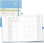 POPRUN Monthly Planner 2026-2027, Large-8'' x 10'', 18-Month Calendar Book (Jan.26 - Jun.27), Calendar Planner with Monthly Tabs, Storage Pocket, Hardcover, 100 GSM Paper - Haze Blue
