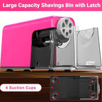 AFMAT 6-Hole Electric Pencil Sharpener Heavy Duty, Pencil Sharpener for Classroom, Cordless &Rechargeable, Colored Pencil Sharpeners for 6-11mm Pencils, Auto Stop, Super Fast, 10,000+ Sharpenings PSD1