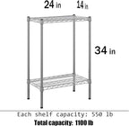 Regal Altair 14" Deep x 24" Wide x 34" Height Wire Shelving Kit | 2-Tier | NSF Commercial Storage Rack Unit