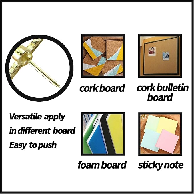 Gold-Tone Airplane Push Pins 30 Pack - Metal Thumb Tacks for Cork Bulletin Board,Photos Wall,Maps,Office and Home Decoration