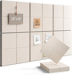 Fluxynara Felt Bulletin Board Tiles -28"x18" Cork Board Alternative for Office Decor, Push Pin Board Wall Organizer 6-Pack - Oatmeal