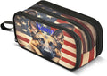 BOENLE Custom Dog German Shepherd Flag Pencil Case Box Boys Girls Personalized Name Large Pencil Pouch Stationery Pen Bag Organizer for Kids Adults School Office
