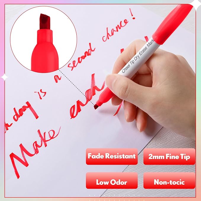 Sepamoon 240 Pack Dry Erase Markers Bulk Chisel Tip Whiteboard Markers Pens Low Odor for Office Home(Black, Blue, Red)