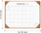 Cabbrix Desk Calendar 2026 with Desktop Mat, Simplified Medium Desk Pad Calendar 15" x 12" January 2026 to June 2027, Desk Blotter Calendar for Home School and Office (Brown)
