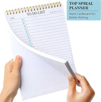 To Do List Notepad 3 Pack, Undated Daily Planner Notepad With To Do List Notebook Checklist Planner Spiral Waterproof Notepad for Office Supplies, School Planner, 52 Sheets/Pack, 5.5"*8.3" A5 Size