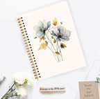 JWVK Vintage Wild Flower Botanical Plant Notebook 02,Rustic Spring Floral Cottagecore Notebook Journal for Work Office School Student Teacher,Hardcover Spiral Notebook 5.5x8.4