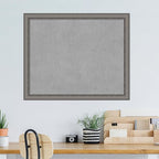 Amanti Art Grey Framed Magnetic Board 36x44 X-Large Vision Board for use with Magnets, 100% Metal Sheet to Display Items as Office Decor or for Home Organization in mudroom, Kitchen or Kids Room
