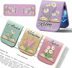 Magnetic Bookmark Clip Personalized for Readers, Custom Leather Bookmark Birth Flower with Name,Gifts for Book Lover, Teachers, Student, Women and Firends
