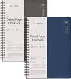 EMSHOI Dotted Journal Spiral Notebook 7.48" x 10.15" - 2 Pack 320 Pages 100gsm Thick Paper, B5 Dot Grid Notebook, Plastic Hardcover Journals for Writing Drawing