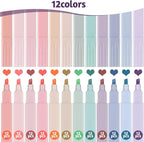 IANFAN 120 Pcs Bible Highlighters Aesthetic, Chisel Tip Cute Pastel Highlighters No Bleed Soft Color 12 Assorted Color Marker Pens for Notes Journaling Office Supplies