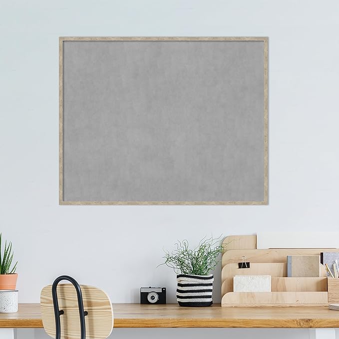 Amanti Art Silver Framed Magnetic Board 33x41 X-Large Vision Board for use with Magnets, 100% Metal Sheet to Display Items as Office Decor or for Home Organization in mudroom, Kitchen or Kids Room