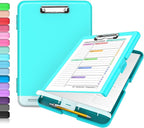 Sooez Clipboard with Storage, High Capacity Nursing Clip Board 8.5 x 11 with Pen Holder & Low Profile Clip, Plastic Clipboards Case Box, Teacher Must Haves School Office Supplies,Letter Size/ A4