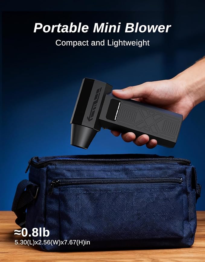 PECODE Compressed Air Duster - Rechargeable Electric Air Blower for Keyboard,Camera,PC Vents,Car Interiors & Home,Outdoor Dusting - 280,000 RPM,5 Nozzles,4 Speeds,Fast Charging