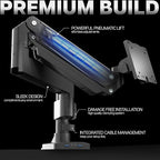 VIVO Premium Aluminum Tall Extended Monitor Arm for Ultrawide Monitors up to 49 inches and 33 lbs, USB Single Desk Mount Stand, Pneumatic Height Adjust, Max VESA 100x100, Black, STAND-V101GTU