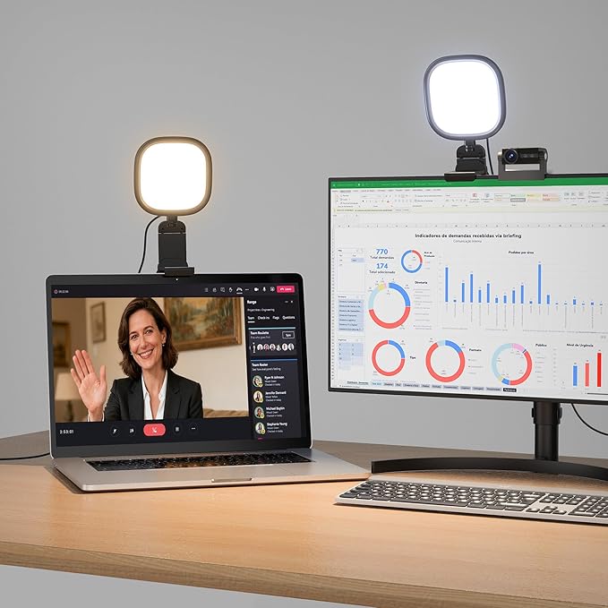 Upgraded Ring Light for Laptop, Monitor & Desk – Eye-Caring Diffused LED Computer Light with Screen-Safe Clip, Adjustable Monitor Mount, CRI 97.8+, 50 Lighting Modes for Zoom, Video Calls & Streaming