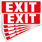 iSYFIX Exit Sign – 6 Pack 12x4 Inch – 40 mil Thick Polystyrene Plastic Sign, Laminated UV, Scratch & Fade Resistance, Waterproof, Indoor & Outdoor, Exit Signs for Exterior.